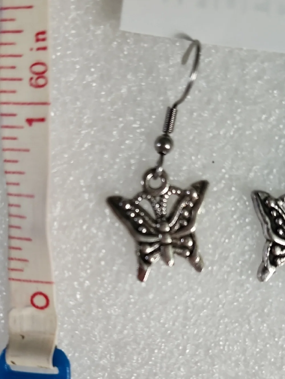 Hand Crafted Silver Butterfly Drop Earrings for Women